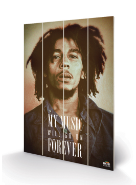 Bob Marley - Music Forever  Wooden Wall Art